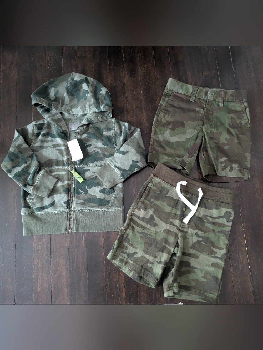 Toddler Camo Bundle, NWT Zip Jacket and Shorts, Crewcuts and Baby Gap